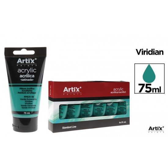 Culori acrilice Artix 75 ml verde viridian PP631-18