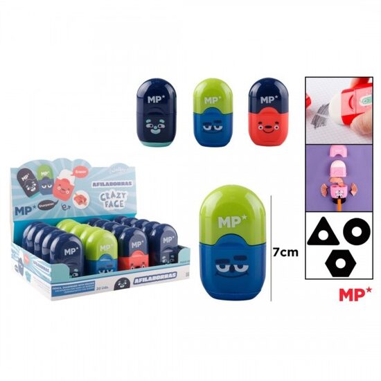 Ascutitoare cu radiera Crazy Face PG237-03