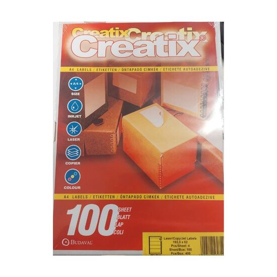 Etichete autoadezive orizontale 4/A4 192,5x62mm100 coli/top