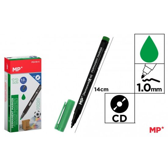 Marker permanent verde CD/DVD 1 mm PE418-S