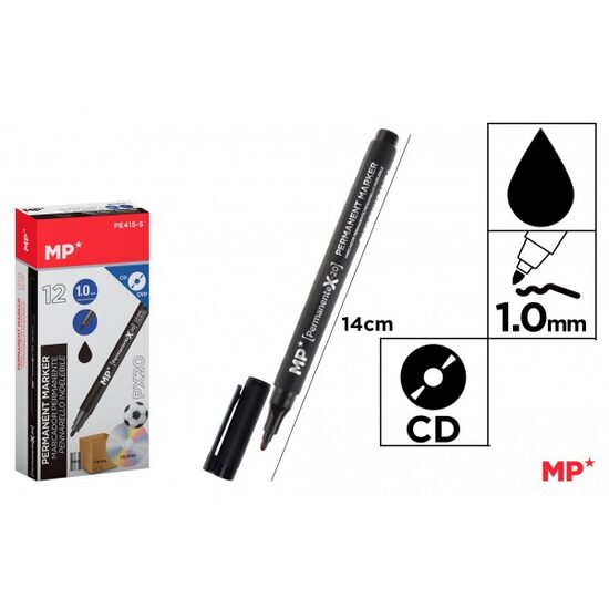 Marker permanent negru CD/DVD 1 mm PE415-S