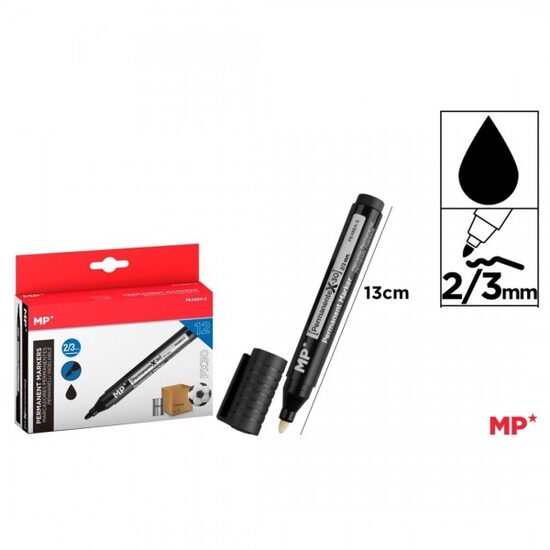 Marker permanent negru varf 2/3 mm PE486N-S