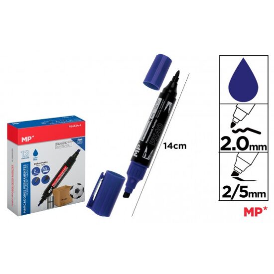 Marker permanent negru 2 capete 2-2/5 mm PE463A-S