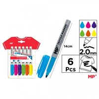 Set 6 markere pentru textile 2 mm PE474