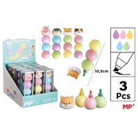 Set 3 mini textmarker pastel Fantasy animale PE553-04