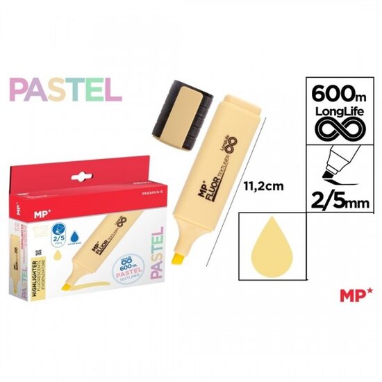 Textmarker vanilie pastel fluorescent PE534-VA-S