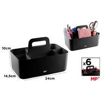 Organizator plastic negru pentru birou 6 compartimente PA924N