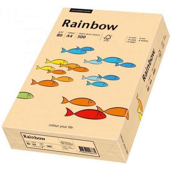 Hartie A4 Rainbow 80 gr 500 coli Orange Salmon pal