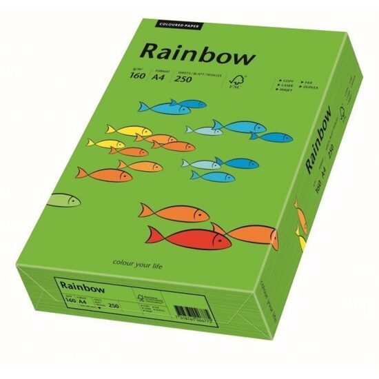 Carton A4 Rainbow 160 gr 250 coli intens green 2681