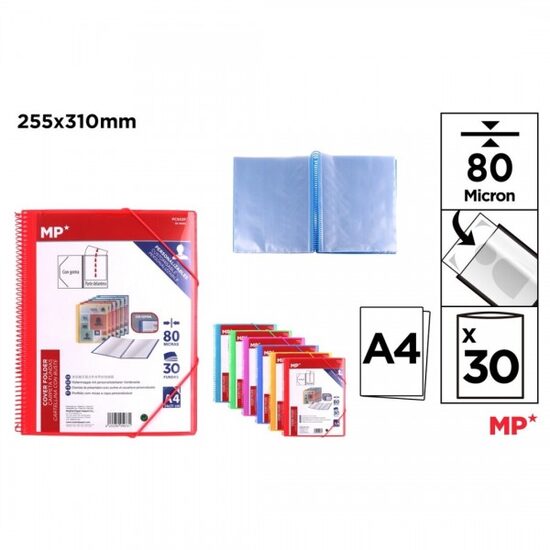 Mapa de prezentare A4 personalizabila cu spira si elastic 30 folii PC503F