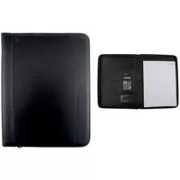 Mapa A4 piele eco neagra cu fermoar si calculator PC093