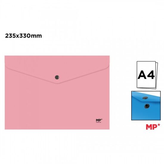 Mapa plastic A4 roz cu capsa PC537-04