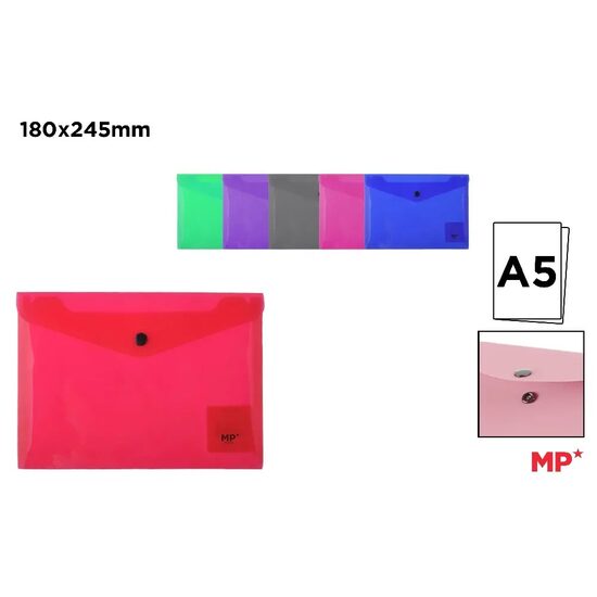 Mapa plastic A5 cu capsa diverse culori PC014