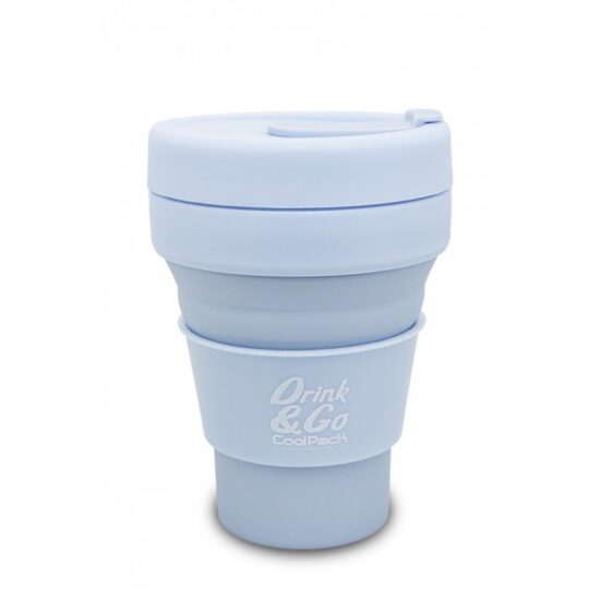 Cana din silicon CoolPack 355 ml pliabila albastru pastel 