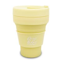 Cana din silicon CoolPack 355 ml pliabila galben pastel