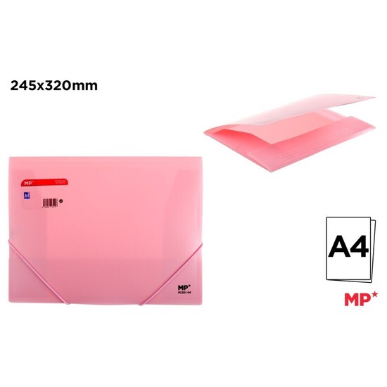 Dosar plic A4 roz PP cu elastic PC551-04
