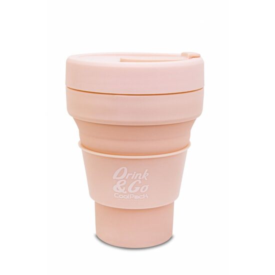 Cana din silicon CoolPack 355 ml pliabila piersica