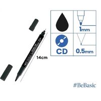 MARKER PERMANENT BeBasic PENTRU CD 2 CAPETE 0.5MM-1.0MM NEGRU S056-01 MP