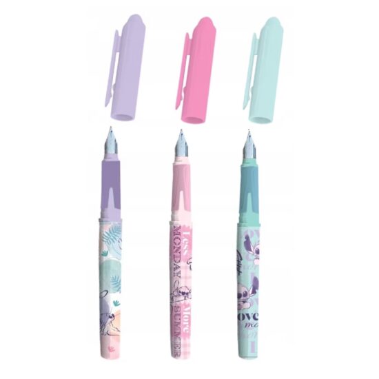 Stilou cu cerneala termosensibila si radiera Stitch pastel