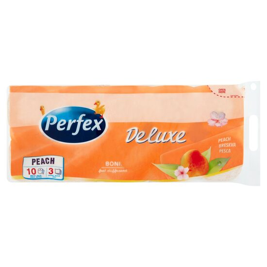 Hârtie igienică Perfex Deluxe Peach, 3 straturi, 10 role/set