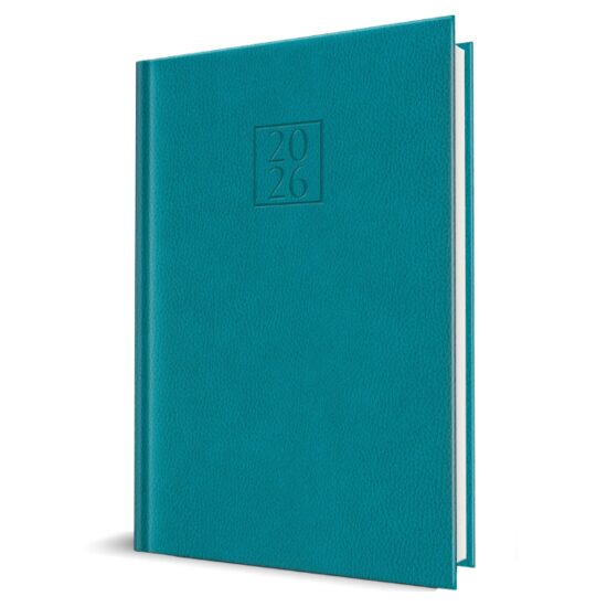 Agenda A5 Datata 2027 Edolo Deluxe, 352 Pagini, Coperta Piele Sintetică, Turquoise – 400216616
