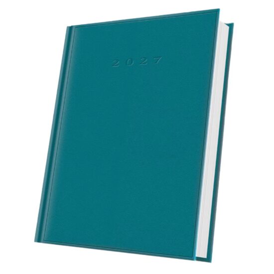 Agenda A5 Datata 2027, 352 Pagini, Coperta Buretată, Turcoaz – 400216593