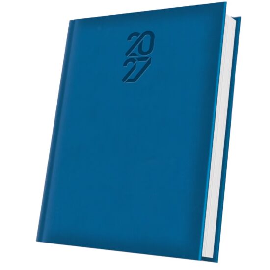 Agenda A5 Datata 2027 Tucson, 352 Pagini, Coperta Buretată, Albastru – 400216596