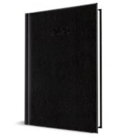 Agenda A5 Datata 2026 Corinaldo Deluxe, 352 Pagini, Coperta Piele Sintetică, Negru – 400216613