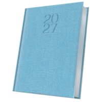 Agenda A5 Datata 2027 Premium Deluxe Bard, 352 Pagini, Coperta Piele Sintetică, Albastru Deschis, Folio Argintiu – 400216619