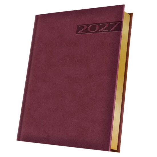 Agenda A5 Datata 2027 Premium Deluxe Teano, 352 Pagini, Coperta Piele Sintetică, Bordo, Folio Auriu – 400216621