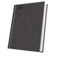 Agenda A5 Datata 2027 Premium Deluxe Capalbio, 352 Pagini, Coperta Piele Sintetică, Gri Antracit, Folio Argintiu – 400216653