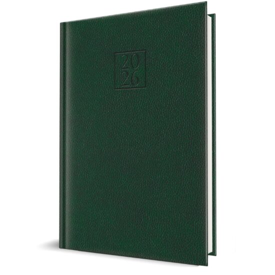 Agenda A5 Datata 2027 Edolo Deluxe, 352 Pagini, Coperta Piele Sintetică, Verde – 400216617