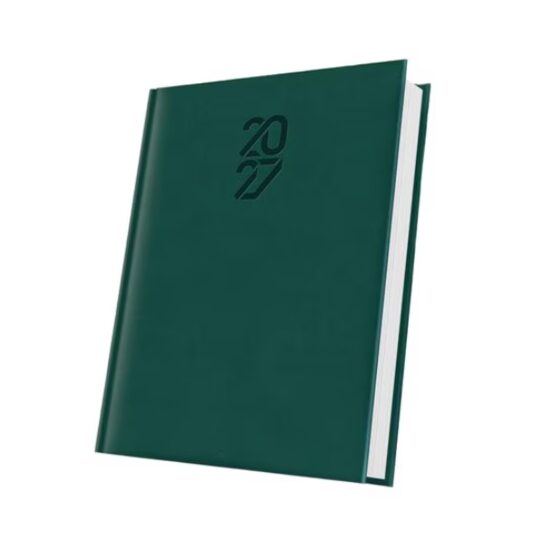 Agenda A5 Datata 2027 Tucson, 352 Pagini, Coperta Buretată, Verde – 40021660