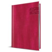 Agenda A5 Datata 2026 Premium Deluxe Narni, 352 Pagini, Coperta Piele Sintetică, Bordo, Folio Argintiu – 400216625