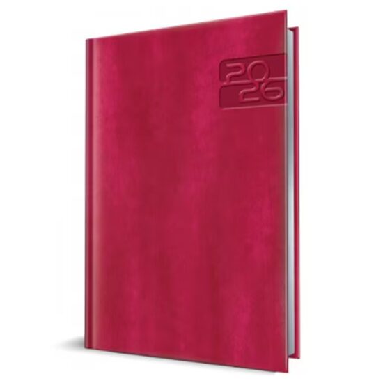 Agenda A5 Datata 2026 Premium Deluxe Narni, 352 Pagini, Coperta Piele Sintetică, Bordo, Folio Argintiu – 400216625