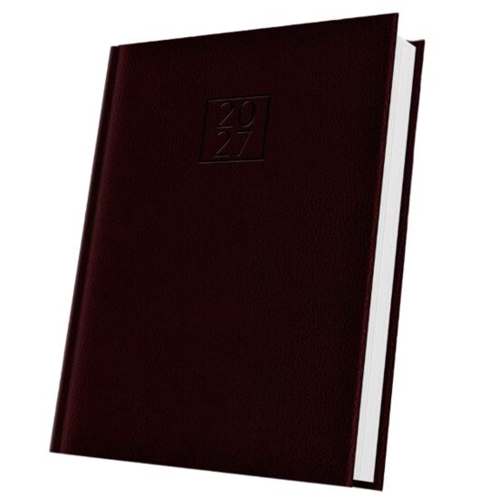 Agenda A5 Datata 2027 Edolo Deluxe, 352 Pagini, Coperta Piele Sintetică, Burgundy – 400216615