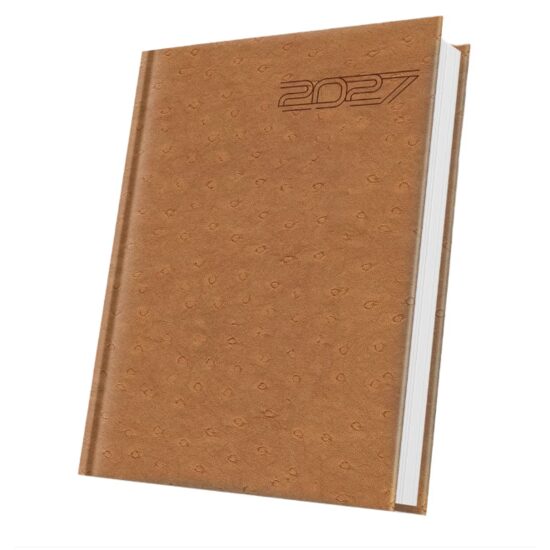 Agenda A5 Datata 2027 Premium Deluxe Arno, 352 Pagini, Coperta Piele Sintetică, Maro Caramel, Folio Bronz – 400216664