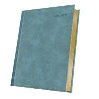 Agenda A5 Datata 2027 Premium Deluxe Chia Suple, 352 Pagini, Coperta Piele Sintetică, Acvamarin, Folio Auriu – 400216548