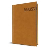 Agenda A5 Datata 2026 Premium Deluxe Teano, 352 Pagini, Coperta Piele Sintetică, Maro, Folio Auriu – 400216622