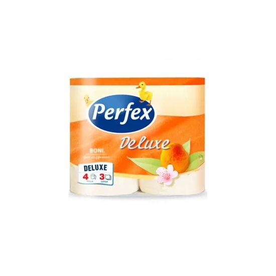 Hartie igienica HI Perfex Deluxe 4 Role, 145 Foi, 3 straturi, Piersica