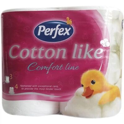 Hârtie igienică Perfex Cotton Like Comfort Line 3 straturi 4 role