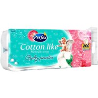 Hartie Igienica PERFEX Cotton Like Baby Powder, 3 Straturi, 10 role