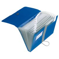 Mapa PP A4 Eotg expandabila, inchidere buton cu elastic, 12 compartimente+ index, Albastru