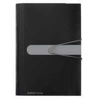 Mapa PP A4 Eotg expandabila, inchidere buton cu elastic, 12 compartimente+ index, Negru