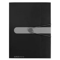 Mapa PP A4 30 mm Eotg inchidere buton cu elastic, Negru Opac