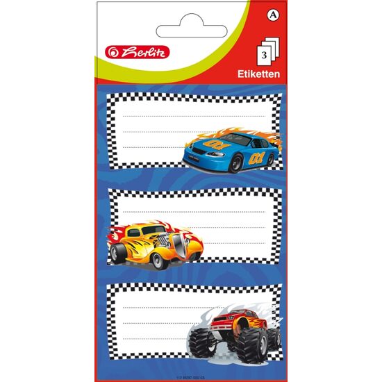 Etichete scolare Masini 9 buc /set