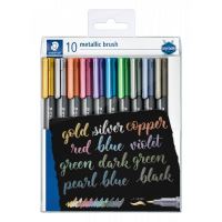 Marker caligrafic 8321 Metallic, varf tip pensula, 1 - 6 mm, 10 buc/set Staedtler