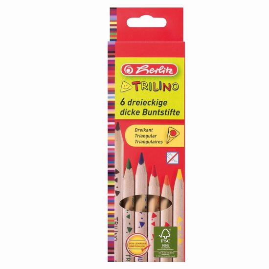 Creioane Color Triunghiulare Trilino  6 culori 10103935