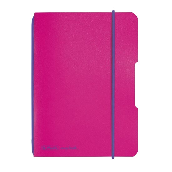 Caiet My.Book Flex A6 40F 80gr patratele, coperta PP Fucsia cu elastic violet 9479050