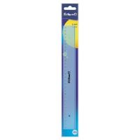 Rigla plastic 30 cm albastru transparent 700498 